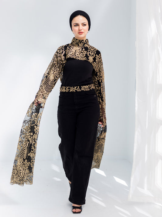 Lace golden blouse