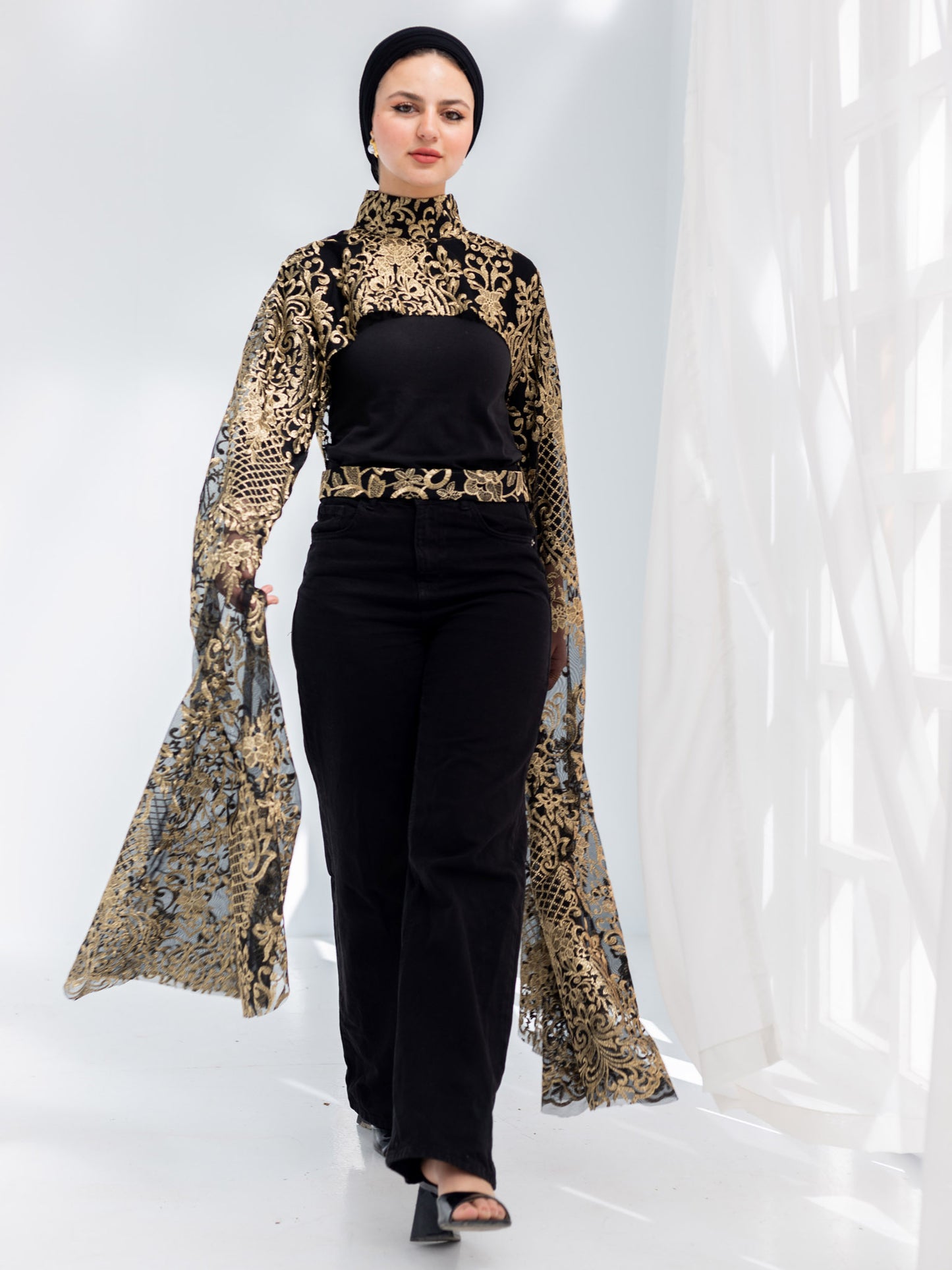Lace golden blouse