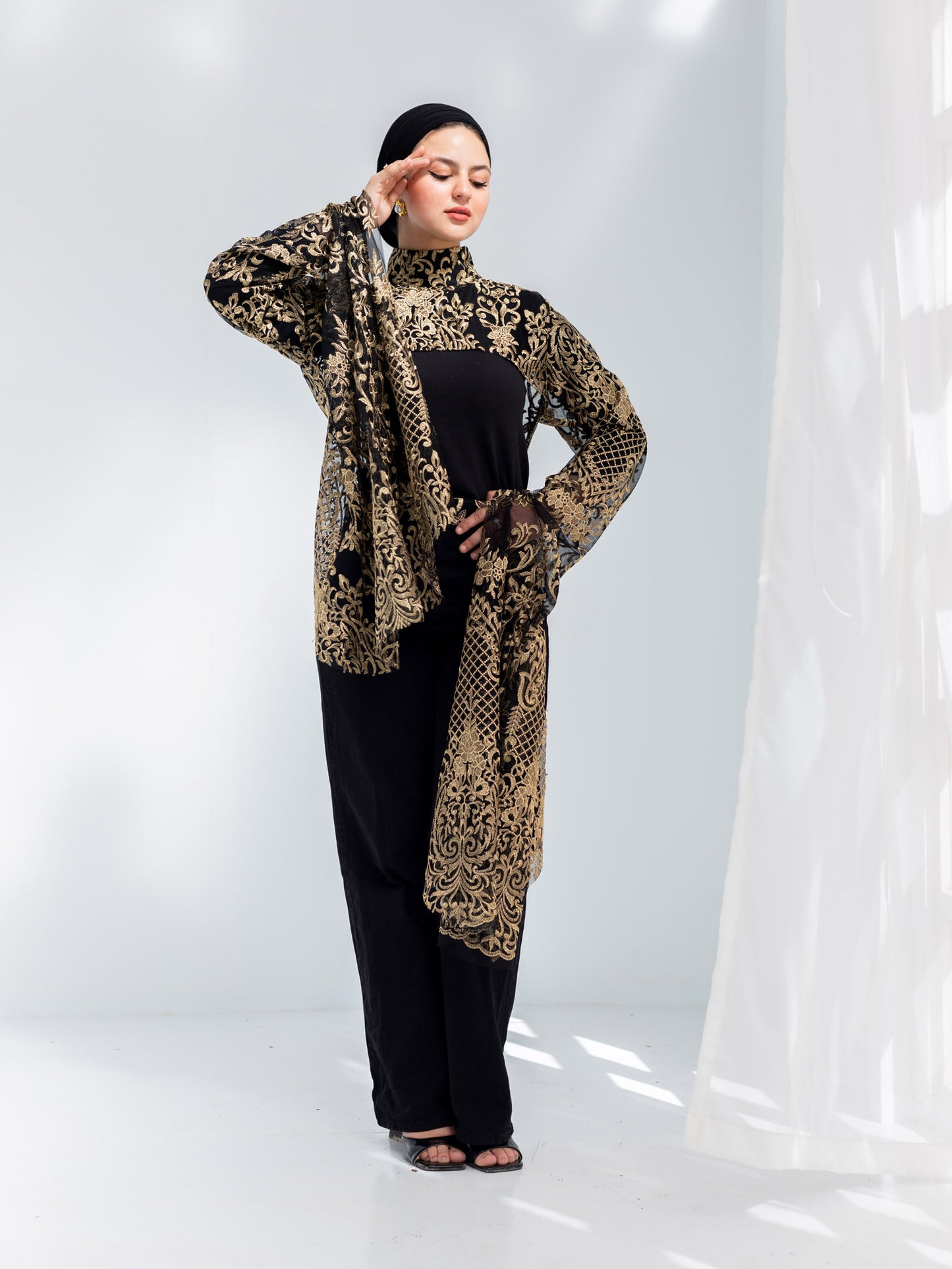 Lace golden blouse