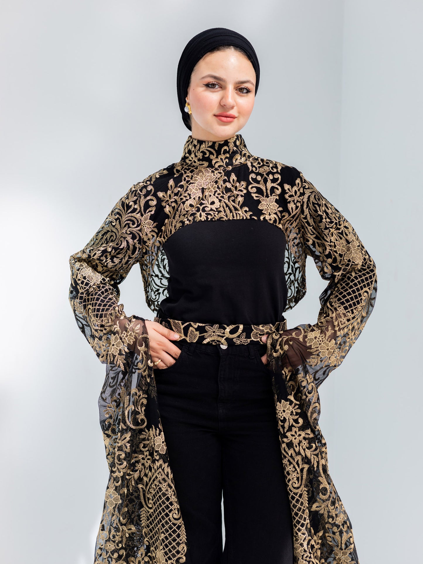 Lace golden blouse