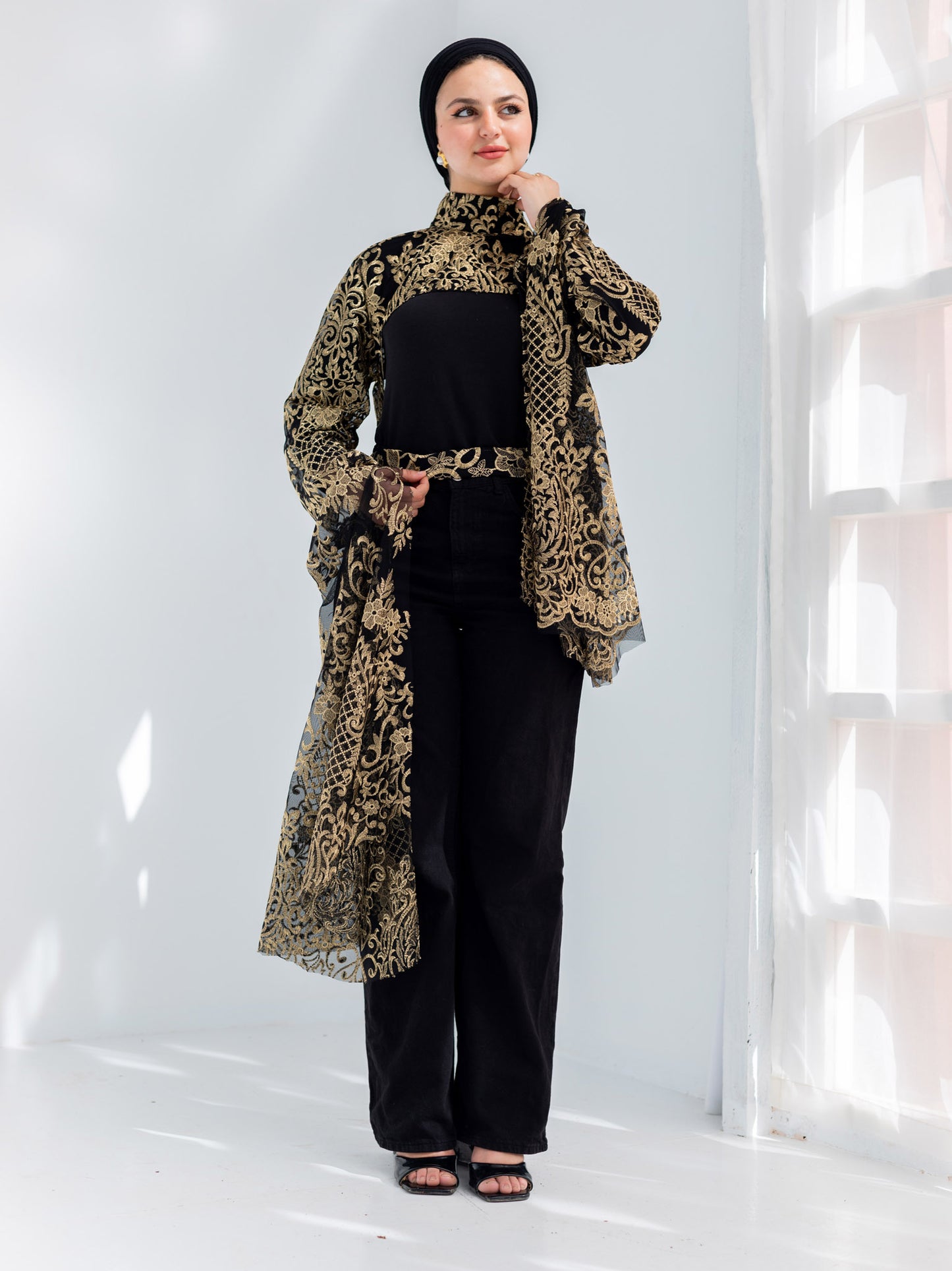Lace golden blouse