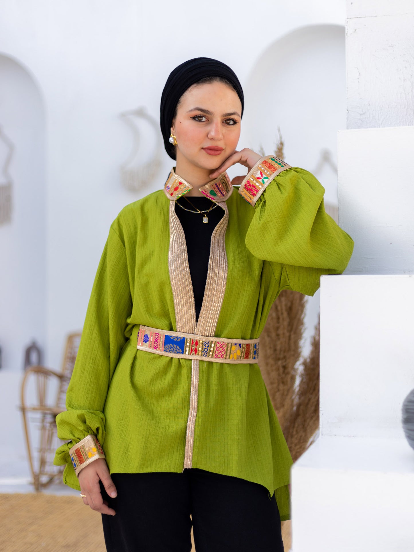 Lime Green Indian Kimono