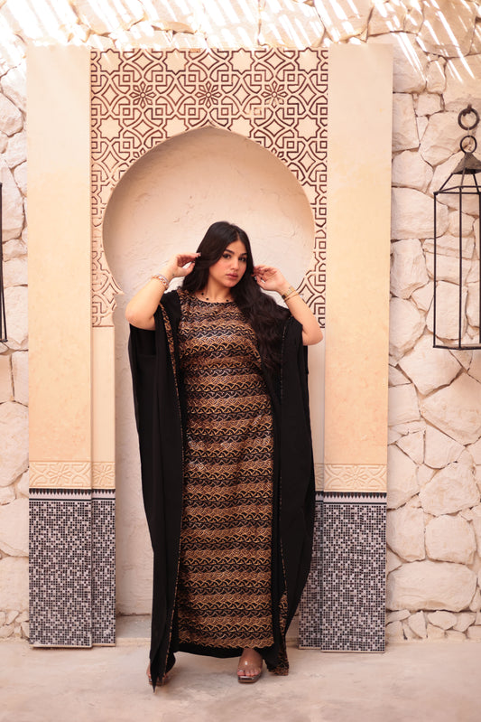 Gold x Black Abaya
