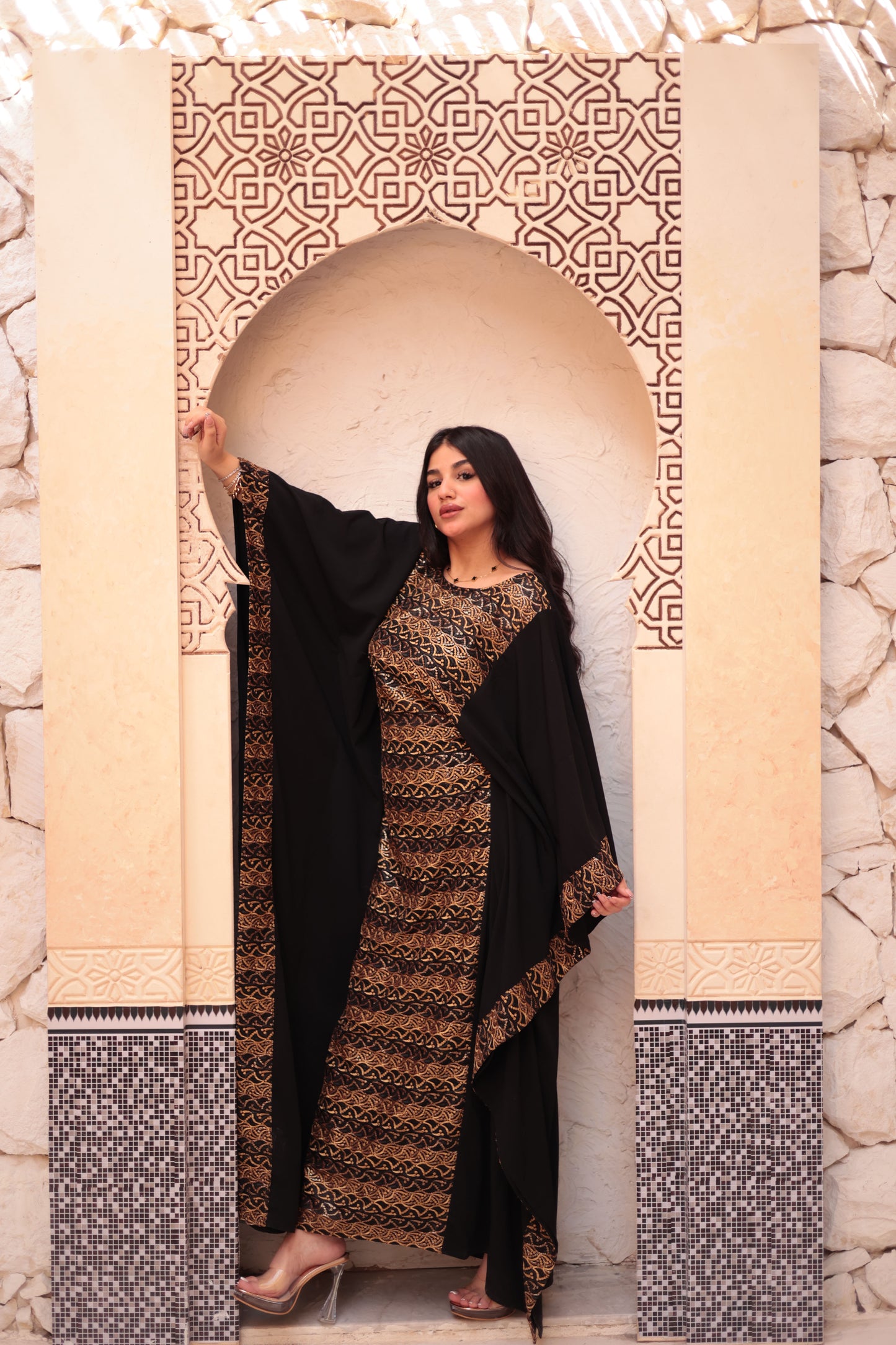 Gold x Black Abaya