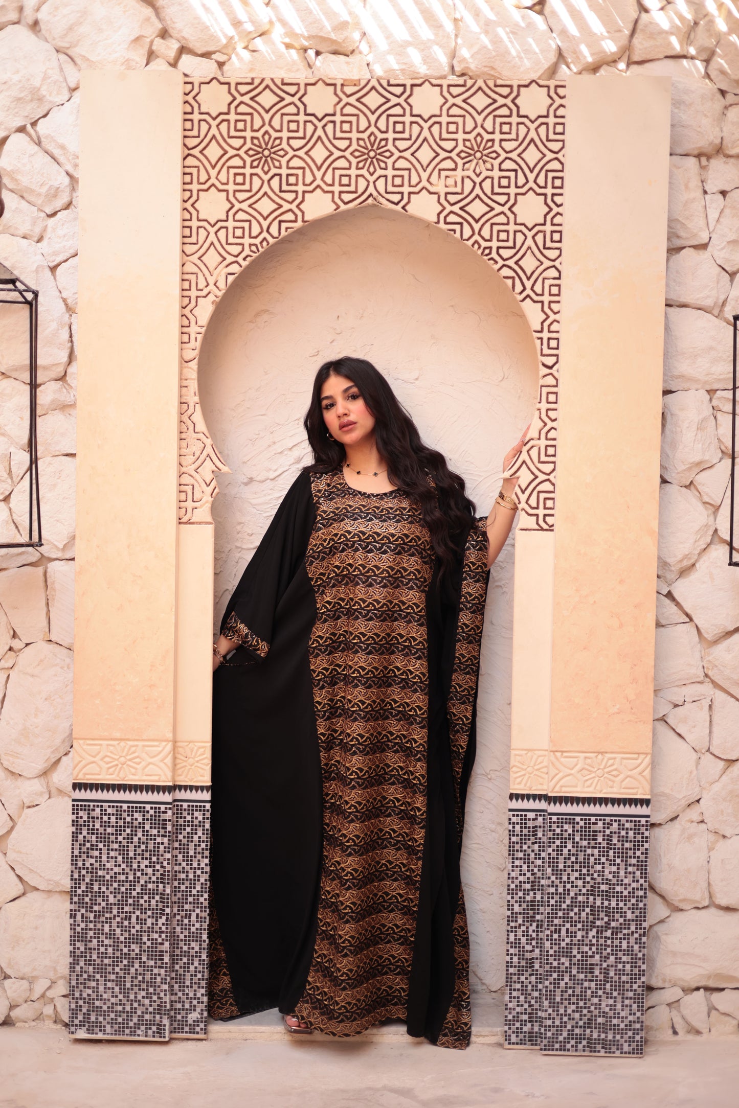 Gold x Black Abaya