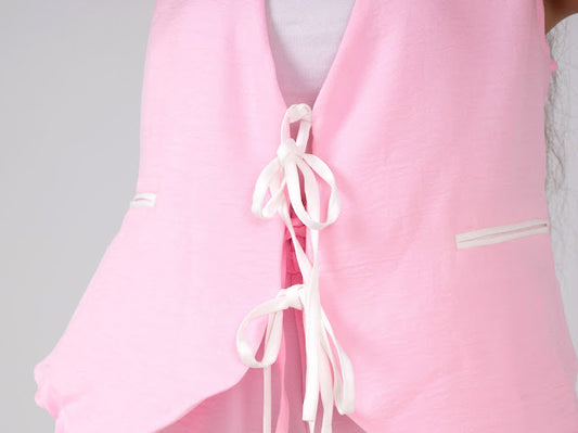Ribbon linen Vest