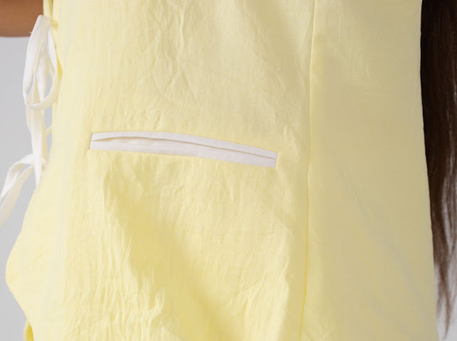 Ribbon linen vest