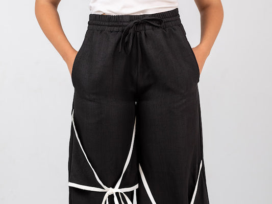 Ribbon linen Pants