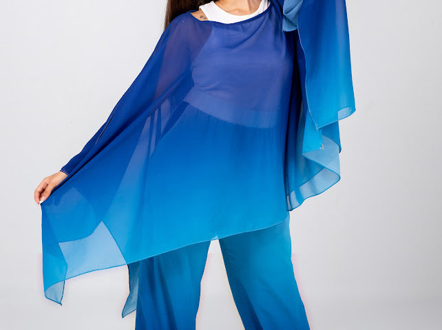Royal blue chiffon pants