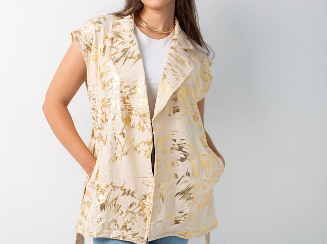 Shiny linen vest