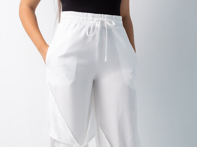 Ribbon linen Pants