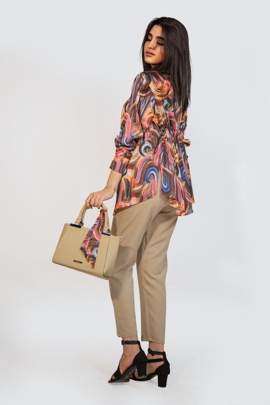 Waisted Satin Blouse