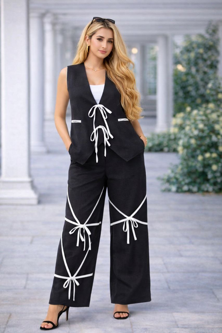 Ribbon Linen Suit