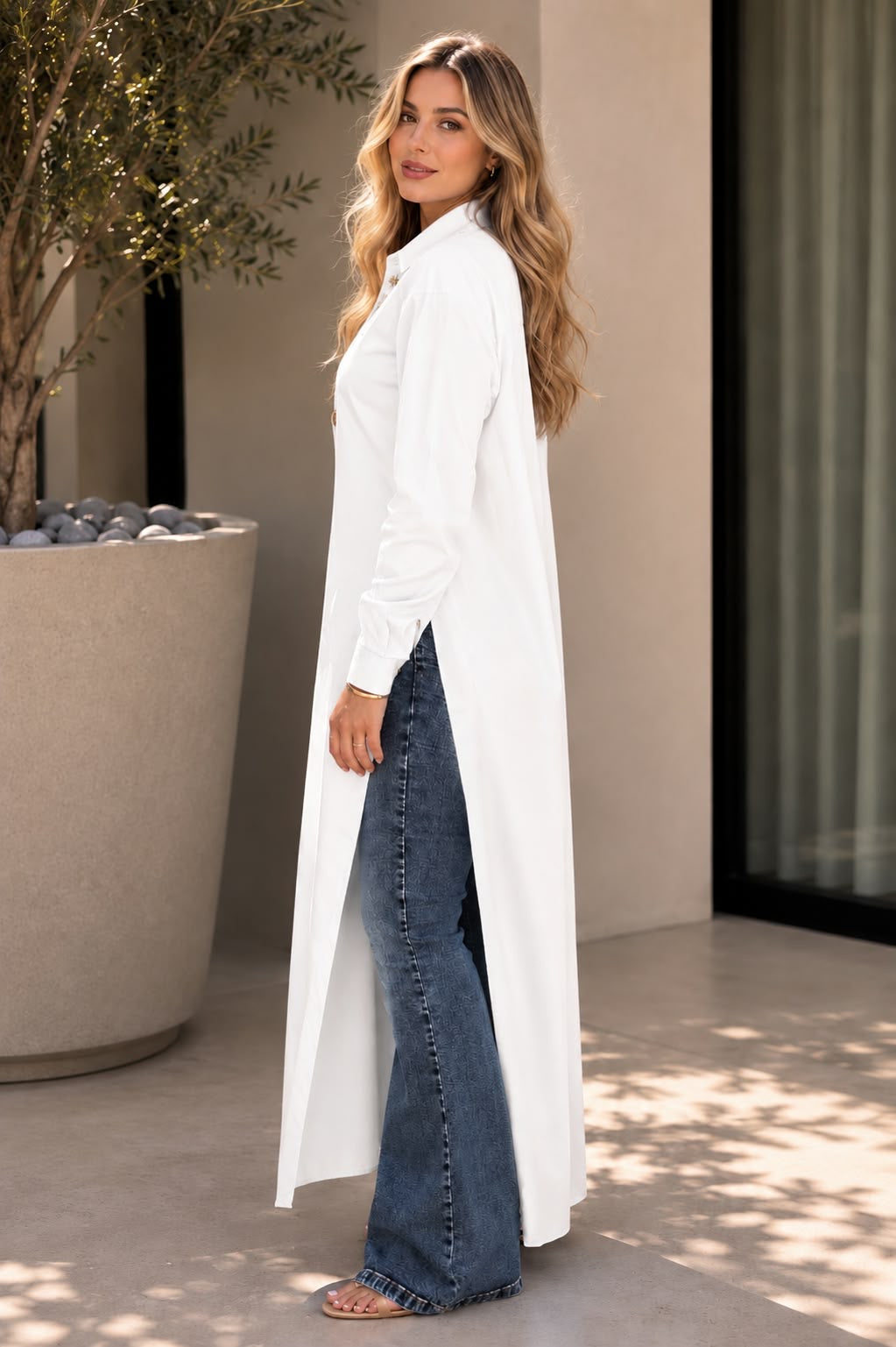 Long Poplin Shirt