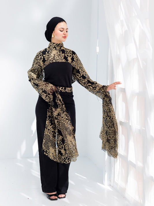 Lace golden blouse