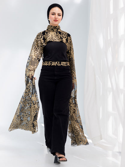 Lace golden blouse
