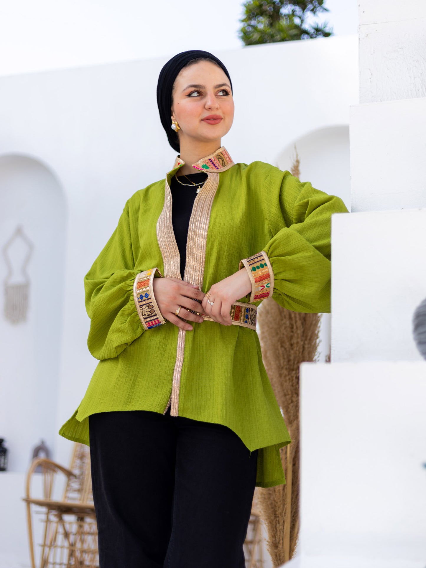 Lime Green Indian Kimono