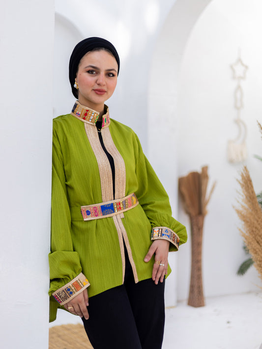 Lime Green Indian Kimono