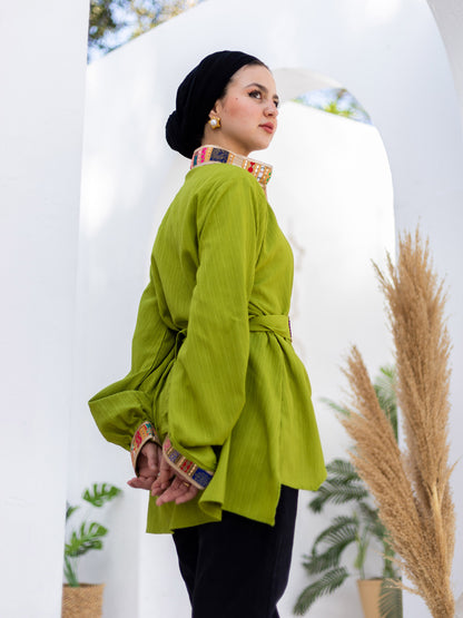 Lime Green Indian Kimono