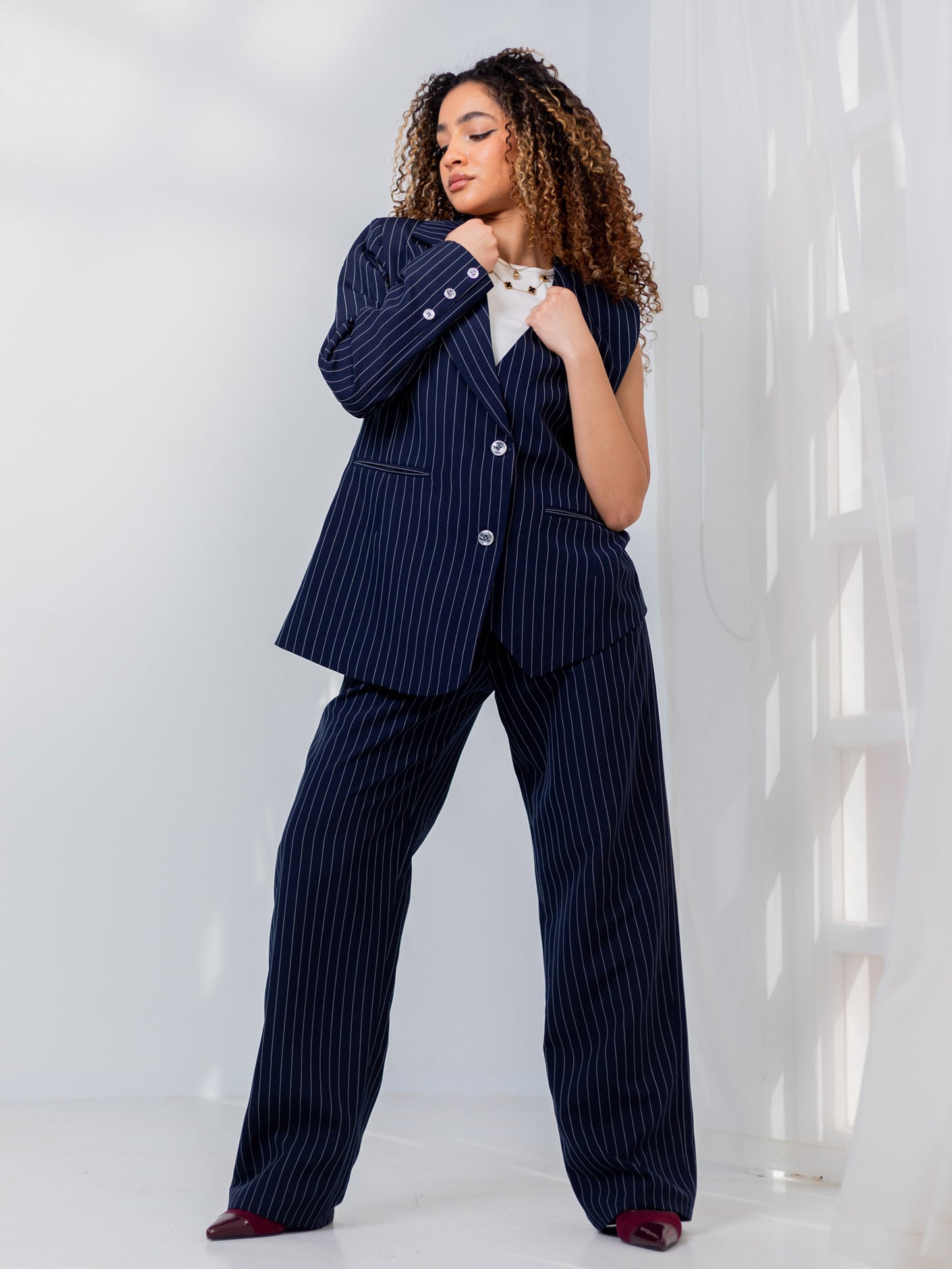 Stripped Half Blazer