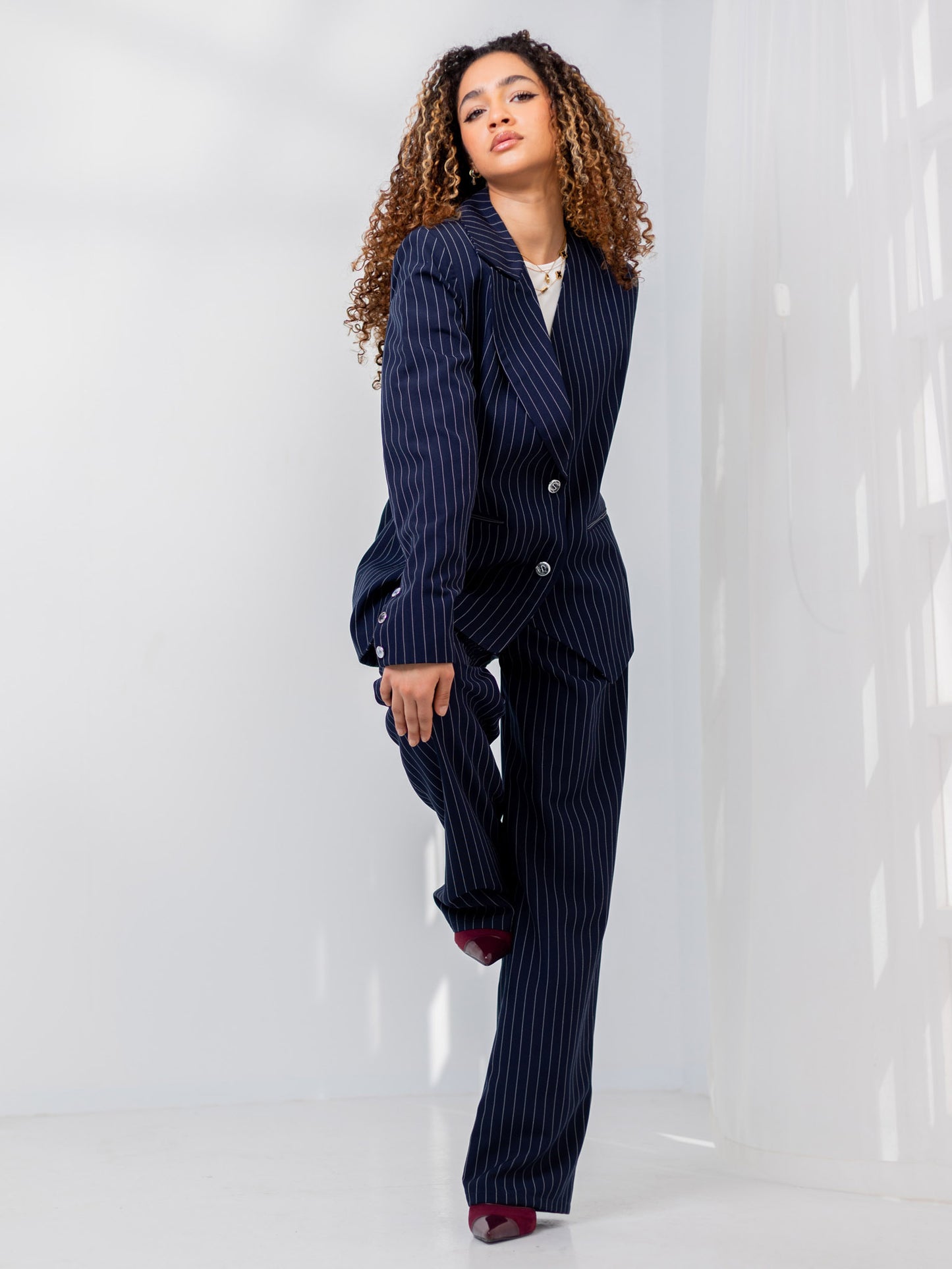 Stripped Half Blazer