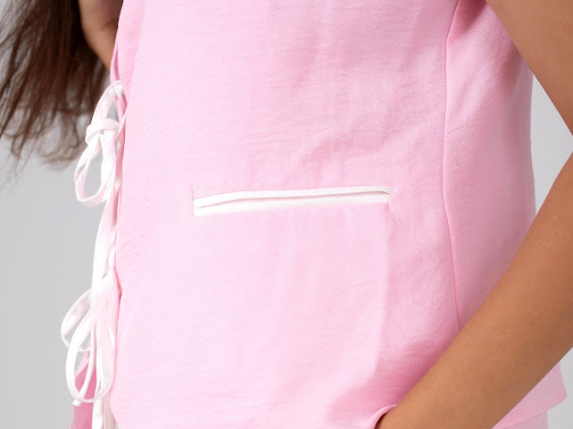 Ribbon linen Vest