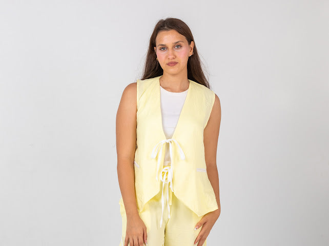Ribbon linen pants