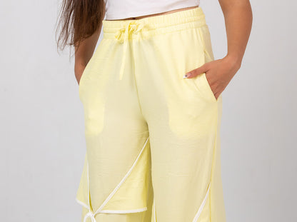 Ribbon linen pants