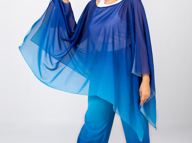 Royal blue chiffon pants