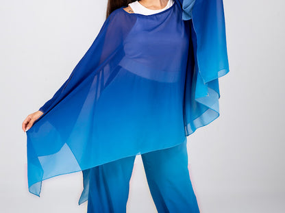Royal blue chiffon pants