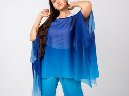 Royal blue chiffon pants