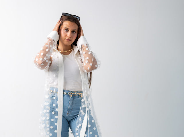 Polka dots tull shirt dress