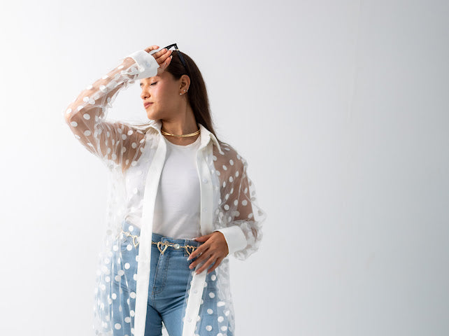 Polka dots tull shirt dress