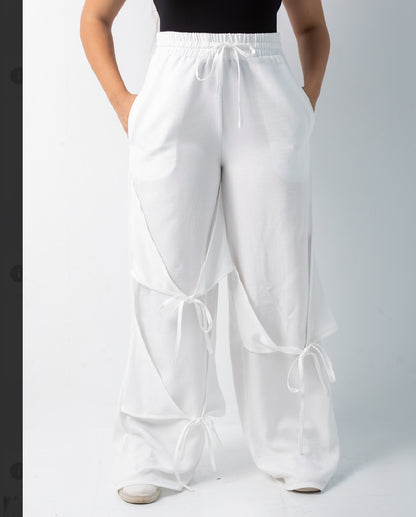 Ribbon linen Pants
