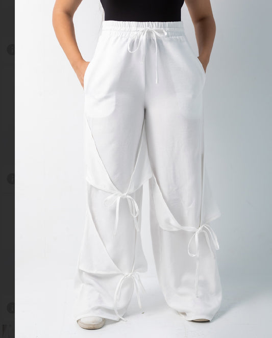 Ribbon linen Pants