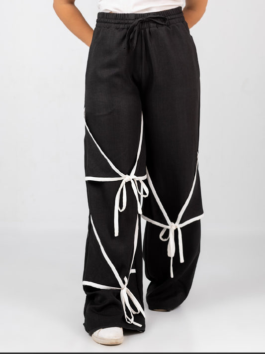 Ribbon linen Pants