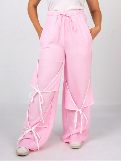 Ribbon linen pants