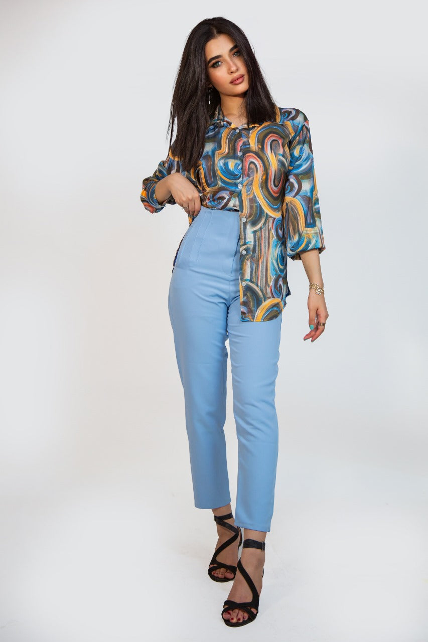 Waisted Satin Blouse