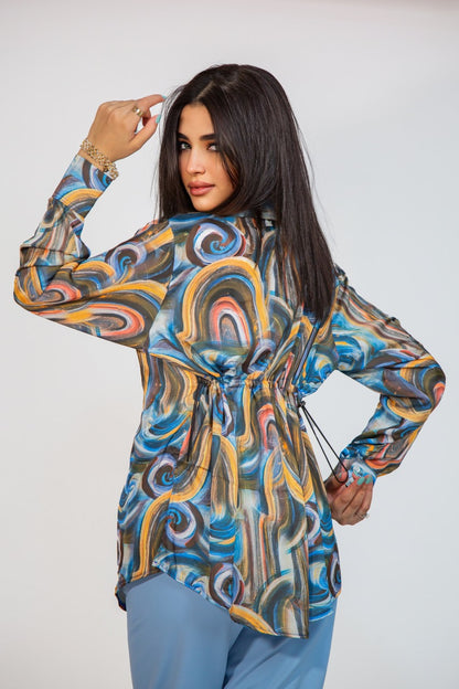 Waisted Satin Blouse