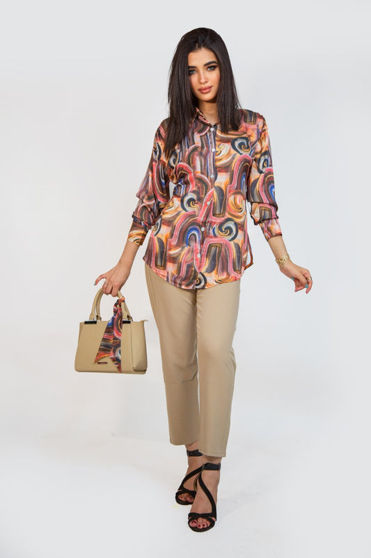 Waisted Satin Blouse