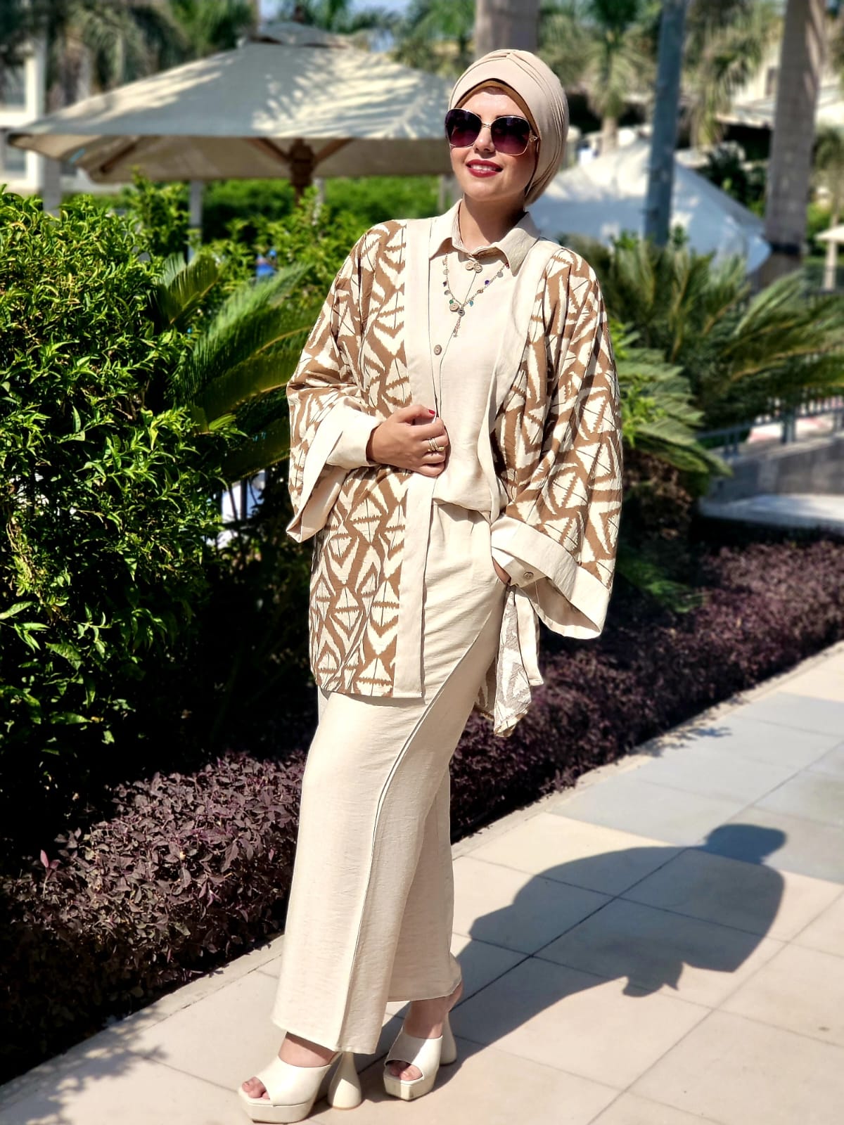 Kimono Printed linen