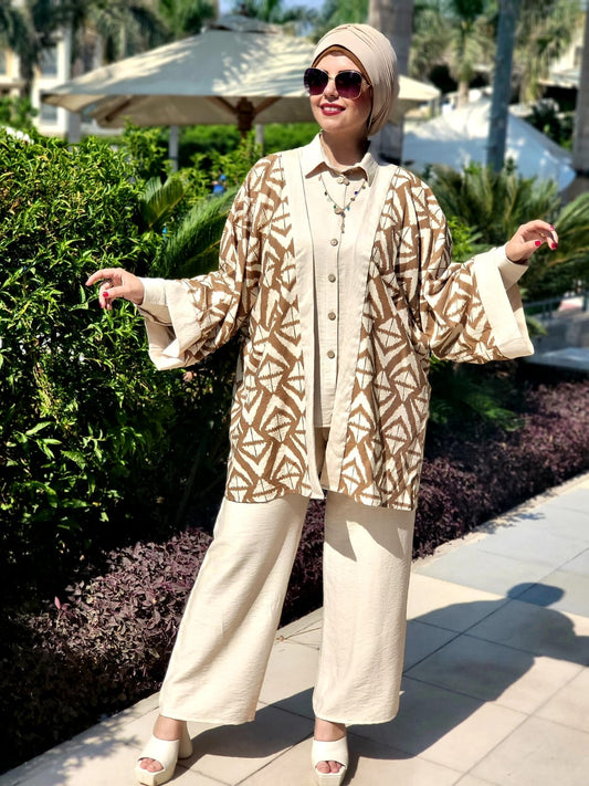 Kimono Printed linen