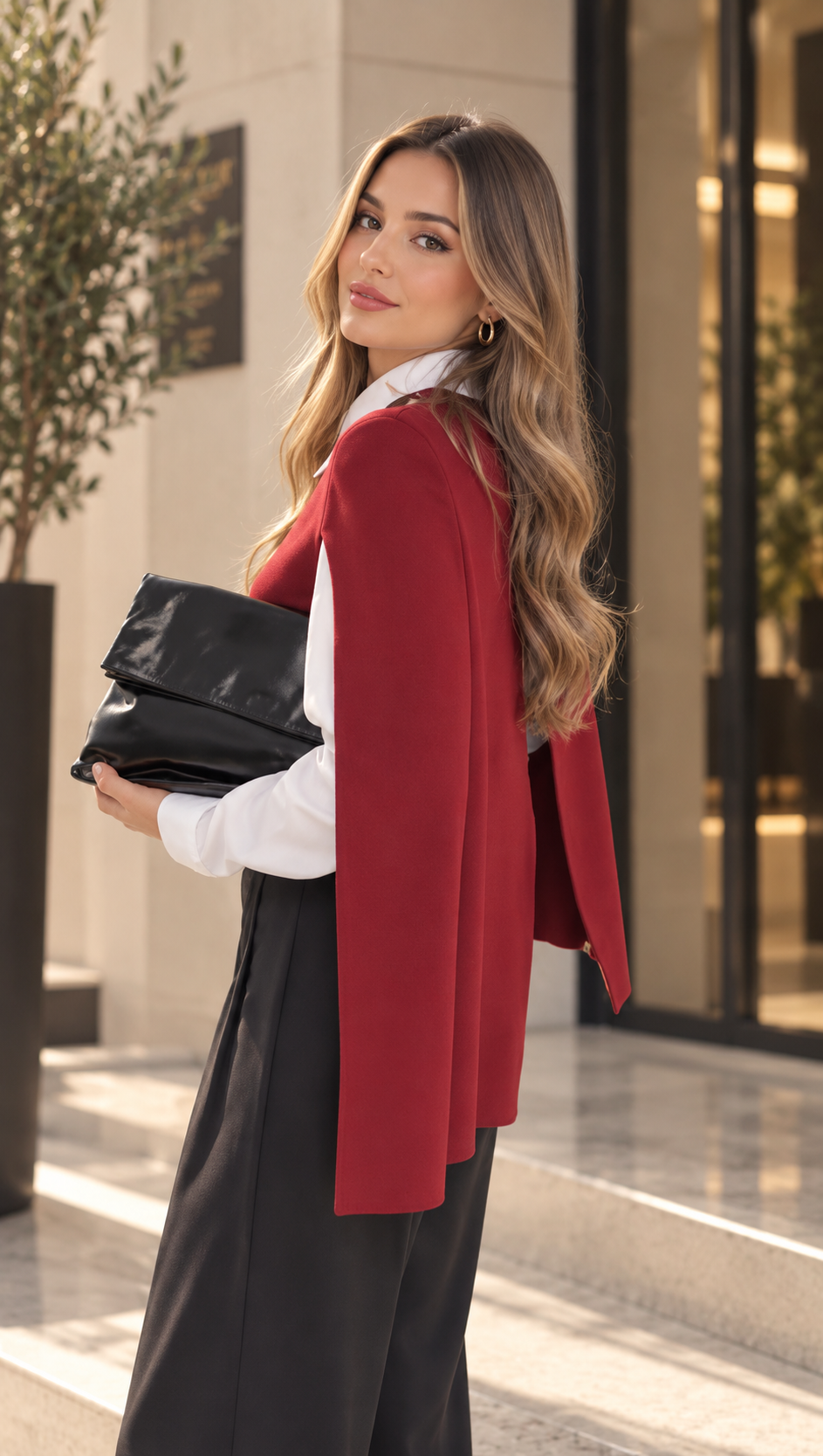 Burgundy Pullover cape